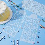 16-Piece Floral Cake Stencil Set for Decorating