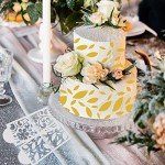 16-Piece Floral Cake Stencil Set for Decorating