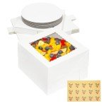 10" White Cake Boxes with Windows - 10 Pack