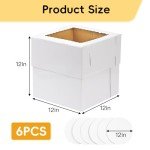 6 Pack Tall Cake Boxes with Cake Boards
