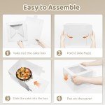 10" White Cake Boxes with Windows - 10 Pack