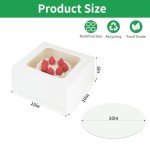 30PCS White Cake Boxes with Clear Window