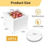 10 Sets Cake Boxes with Boards and Windows