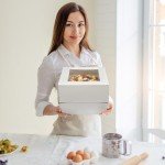 10" White Cake Boxes with Windows - 10 Pack