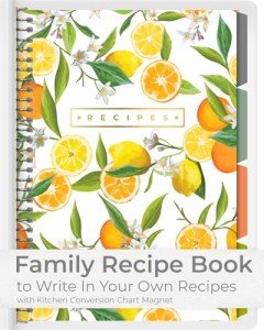 SwiftCube Recipe Journal with Conversion Chart Magnet