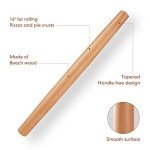 Wooden French Rolling Pin with Silicone Mat Set