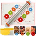 MIKULA Rolling Pin Set with Silicone Pastry Mat