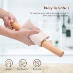 Wooden French Rolling Pin with Silicone Mat Set