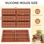 Fimary Non-Stick Silicone Chocolate Bar Molds Set