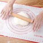 Wooden French Rolling Pin with Silicone Mat Set