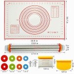 MIKULA Rolling Pin Set with Silicone Pastry Mat