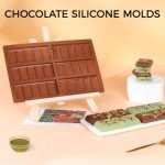 Fimary Non-Stick Silicone Chocolate Bar Molds Set