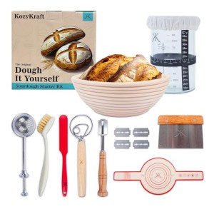 Sourdough Starter Kit with Glass Jar & Accessories
