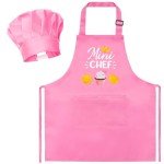 Light Pink Kids Chef Apron and Hat Set