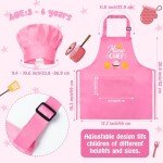 Light Pink Kids Chef Apron and Hat Set