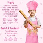Light Pink Kids Chef Apron and Hat Set