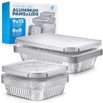 Aluminum Baking Pans with Lids - 20 Pack