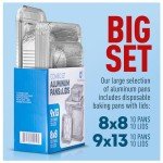 Aluminum Baking Pans with Lids - 20 Pack