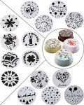 15-Piece Floral Cake Decorating Stencil Set