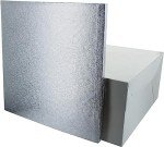 12" Square Silver Cake Drum and Box Set