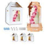 Tall Cake Boxes with Window - 3 Pack