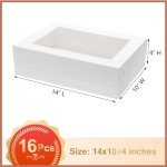 16 Pack Rectangle Cake Boxes with Window