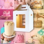 Tall Cake Boxes with Window - 3 Pack