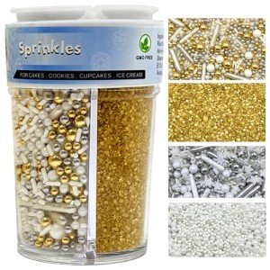 Gold and Silver Sprinkles Mix for Baking