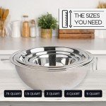 WHYSKO 5-Piece Stainless Steel Mixing Bowl Set