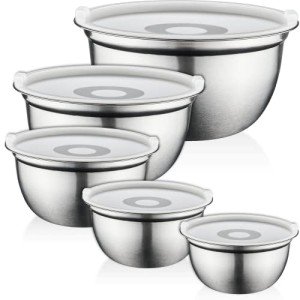 Stainless Steel Mixing Bowls Set with Lids