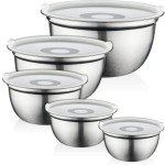 Stainless Steel Mixing Bowls Set with Lids