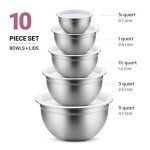 Stainless Steel Mixing Bowls Set with Lids