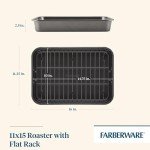 Farberware Nonstick Steel Roaster with Rack, 11"x15