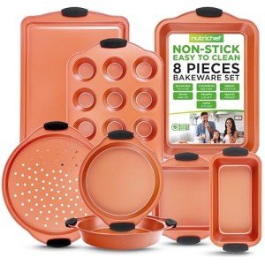 Nonstick 8-Piece Baking Pan Set with Handles