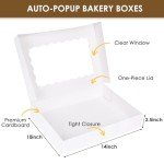 40-Pack Auto-Popup Bakery Boxes with Window