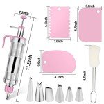 Icing Decoration Gun Set with Piping Nozzles