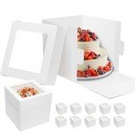 10-Pack 12-Inch Cake Boxes with Window