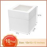 10-Pack 12-Inch Cake Boxes with Window