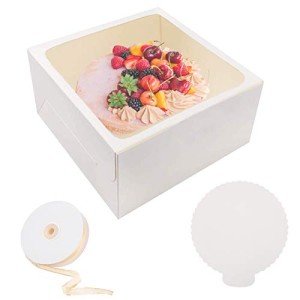 20Pcs White Cake Boxes with Window & Boards