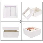 20Pcs White Cake Boxes with Window & Boards