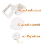20Pcs White Cake Boxes with Window & Boards