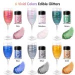 6-Color Edible Luster Dust Glitter Set