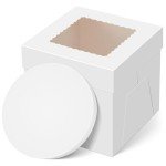 Kootek Tall Cake Box with Cake Board, 8x8x8