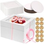 12-Inch Tall Cake Boxes with Window - 12 Pack