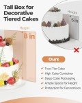 Kootek Tall Cake Box with Cake Board, 8x8x8