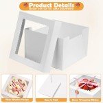 12-Inch Tall Cake Boxes with Window - 12 Pack
