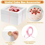 12-Inch Tall Cake Boxes with Window - 12 Pack