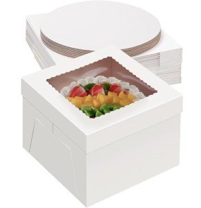 20-Pack 12-Inch White Cake Boxes with Boards