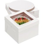 20-Pack 12-Inch White Cake Boxes with Boards