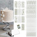 18-Piece Cake Stencil Set with Scraper & Pins